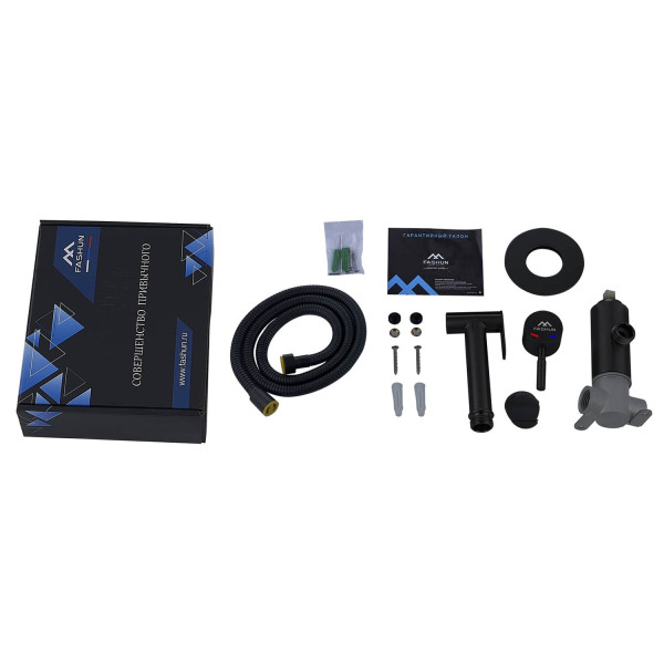 Гигиенический душ со смесителем FASHUN A57803-7, чёрный. Фото 3