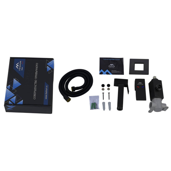 Гигиенический душ со смесителем FASHUN A57804-7, чёрный. Фото 3