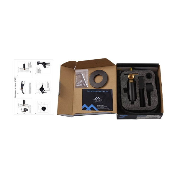 Гигиенический душ со смесителем FASHUN A7505-7, черный. Фото 4