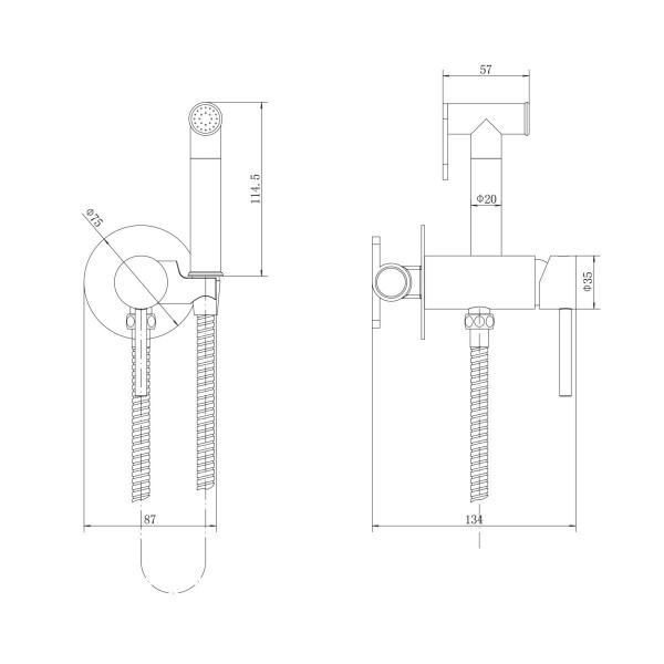 Гигиенический душ со смесителем FASHUN A7505, хром. Фото 2