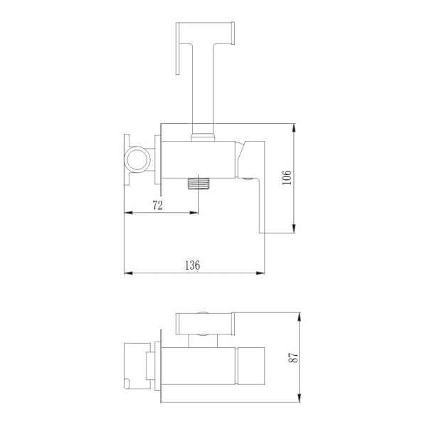 Гигиенический душ со смесителем Haiba HB5511, хром. Фото 2