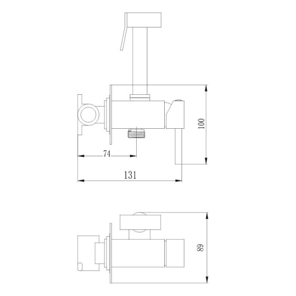 Гигиенический душ со смесителем Haiba HB5512-4, бронза. Фото 2