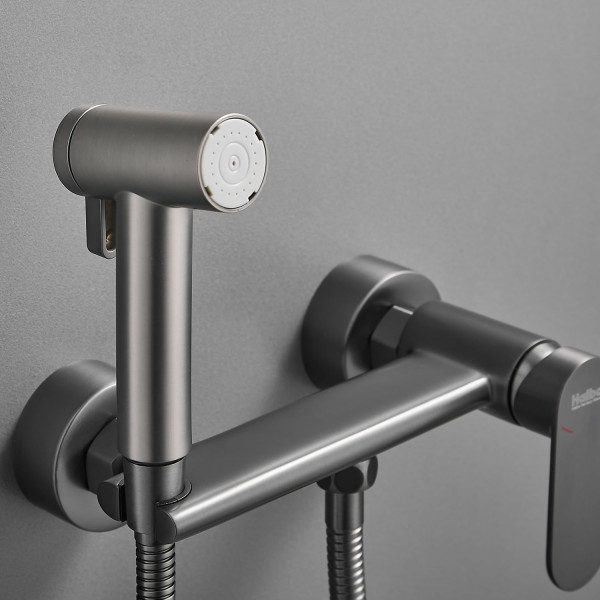 Гигиенический душ со смесителем Haiba HB5516-3, оружейная сталь. Фото 3