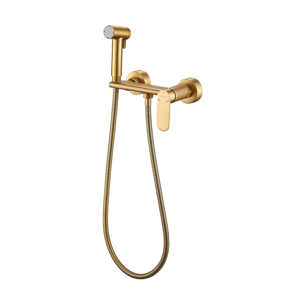 Гигиенический душ со смесителем Haiba HB5516-5, матовое золото. Фото 1