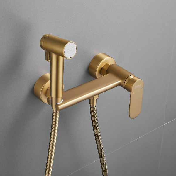 Гигиенический душ со смесителем Haiba HB5516-5, матовое золото. Фото 3
