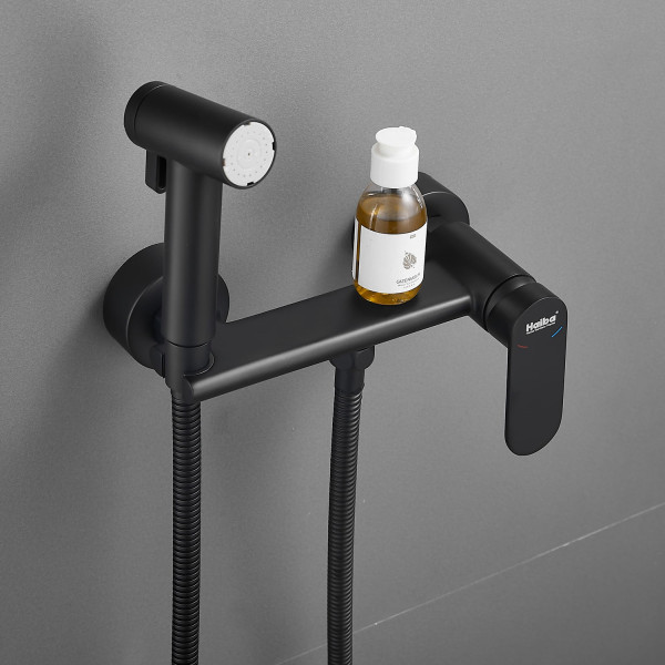 Гигиенический душ со смесителем Haiba HB5516-7, черный. Фото 3