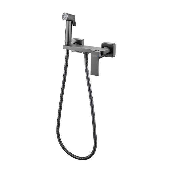 Гигиенический душ со смесителем Haiba HB5517-3, оружейная сталь. Фото 1