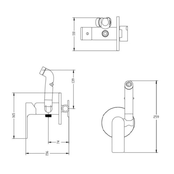 Гигиенический душ со смесителем Haiba HB55505, хром. Фото 2