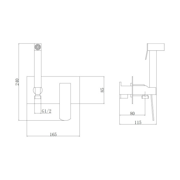 Гигиенический душ со смесителем Haiba HB55548-7, черный. Фото 2