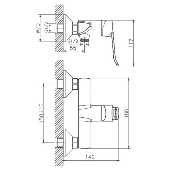 Гигиенический душ со смесителем Haiba HB55556, хром. Фото 2