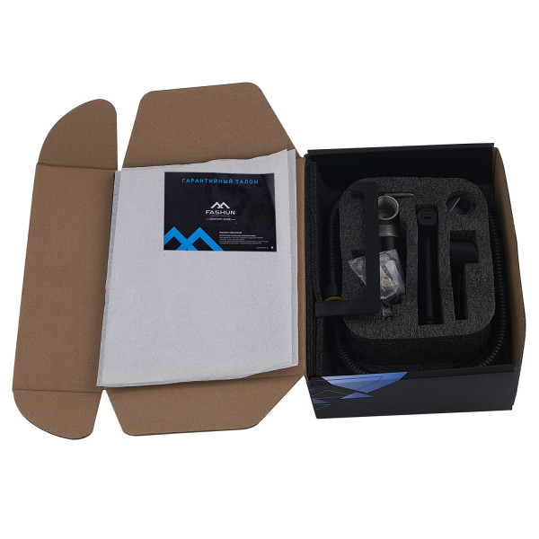 Гигиенический душ со смесителем и держателем туалетной бумаги FASHUN A57703-7, чёрный. Фото 4