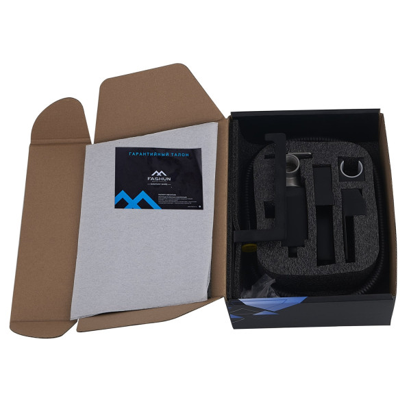 Гигиенический душ со смесителем и держателем туалетной бумаги FASHUN A57704-7, чёрный. Фото 4