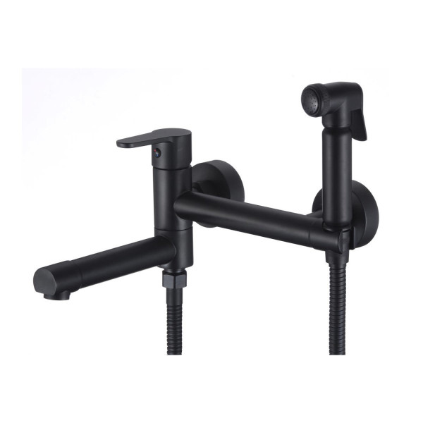 Гигиенический душ со смесителем и изливом D-Lin D181202-A, черный. Фото 1