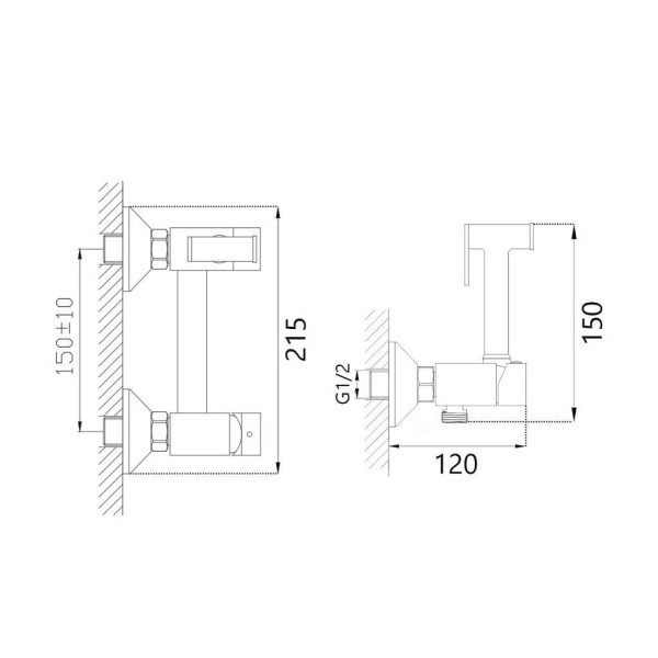 Гигиенический душ со смесителем Maretti Project Black PB30RN69, черный. Фото 2