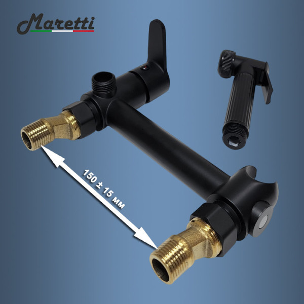 Гигиенический душ со смесителем Maretti Project Black PB30RN69, черный. Фото 3