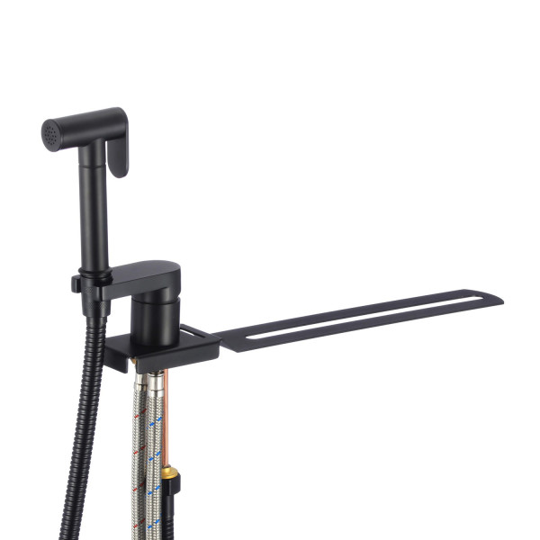 Гигиенический душ со смесителем на борт унитаза D-Lin D182204-A, черный. Фото 1