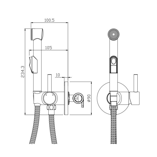 Гигиенический душ со смесителем Olive s BALEAR 13131BL, хром. Фото 2
