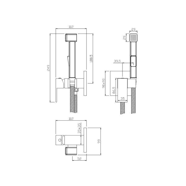 Гигиенический душ со смесителем Olive s GRANADA 05131GN, хром. Фото 2