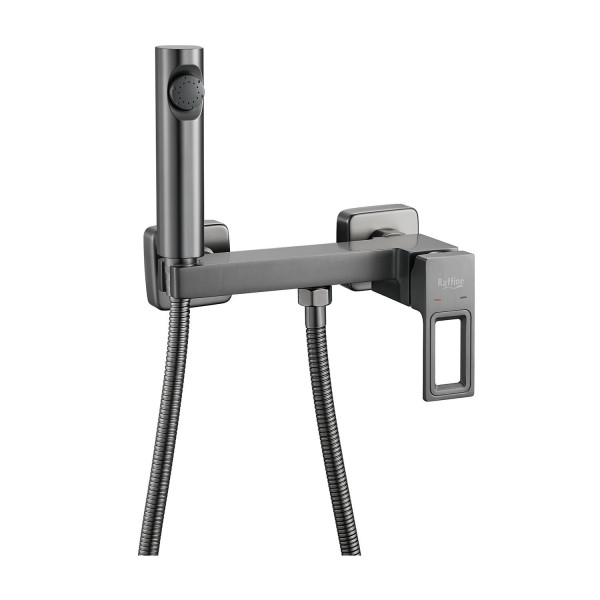 Гигиенический душ со смесителем Raffine F0596T-1, оружейная сталь. Фото 1