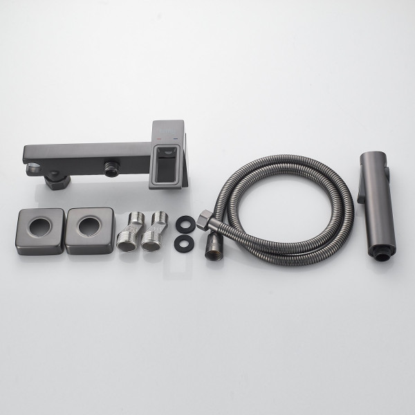 Гигиенический душ со смесителем Raffine F0596T-1, оружейная сталь. Фото 3