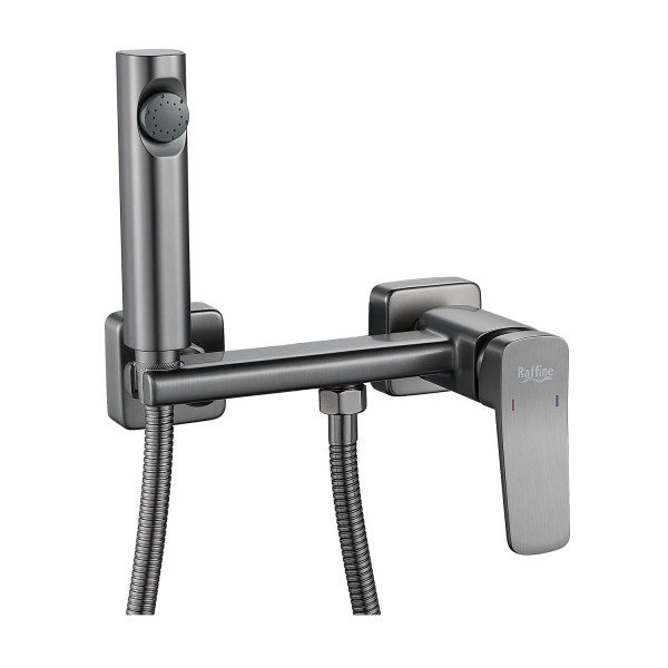 Гигиенический душ со смесителем Raffine F0599T-1, оружейная сталь. Фото 1