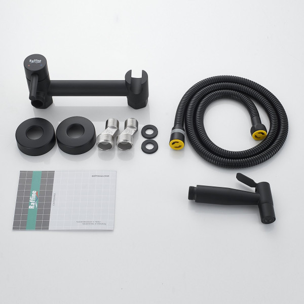 Гигиенический душ со смесителем Raffine F207H, черный. Фото 3