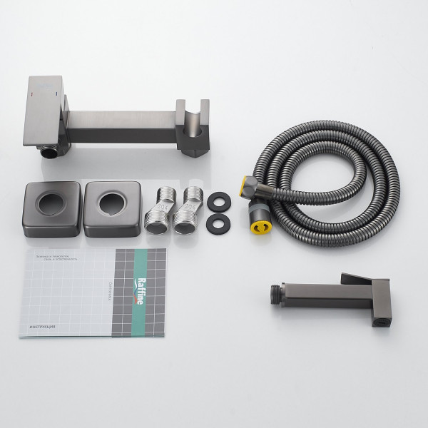 Гигиенический душ со смесителем Raffine F237T, оружейная сталь. Фото 3