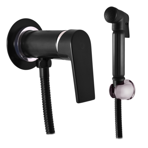 Гигиенический душ со смесителем Rav Slezak COLORADO CO147/1CMATC, черный/хром. Фото 1