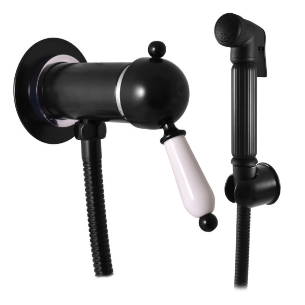 Гигиенический душ со смесителем Rav Slezak LABE L547/1CMATC, черный/хром. Фото 1