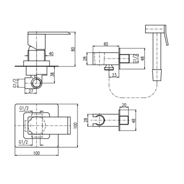 Гигиенический душ со смесителем Rav Slezak Loira LR542/1, хром. Фото 2