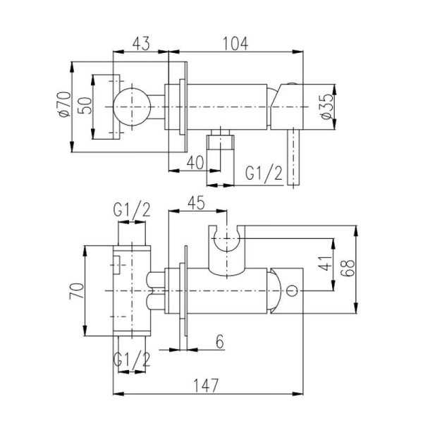 Гигиенический душ со смесителем Rav Slezak Seina SE843/1, хром. Фото 2
