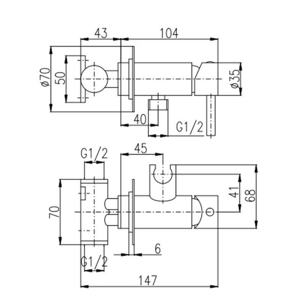 Гигиенический душ со смесителем Rav Slezak Seina SE843, хром. Фото 2