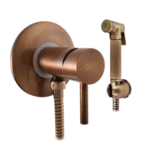 Гигиенический душ со смесителем Rav Slezak Seina SE947/1SM, бронза. Фото 1