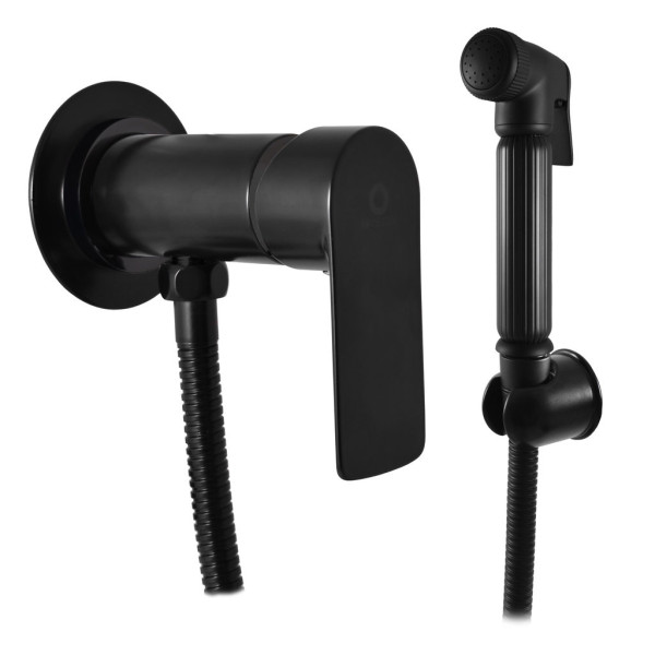 Гигиенический душ со смесителем Rav Slezak VLTAVA VT447/1CMAT, черный. Фото 1