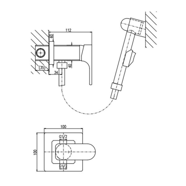 Гигиенический душ со смесителем Rav Slezak YUKON YU147/1CB, хром/белый. Фото 2