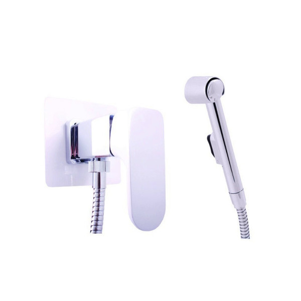 Гигиенический душ со смесителем Rav Slezak YUKON YU147CB, белый/хром. Фото 1