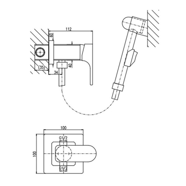 Гигиенический душ со смесителем Rav Slezak YUKON YU147CB, белый/хром. Фото 2
