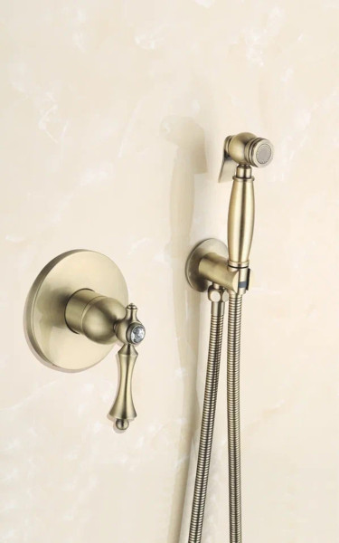 Гигиенический душ со смесителем Rose R0105Q, бронза. Фото 3