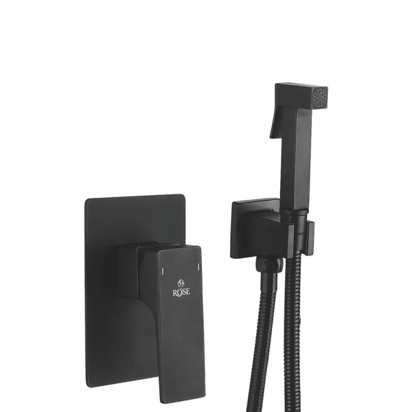 Гигиенический душ со смесителем Rose R1005H, черный. Фото 1