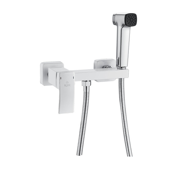 Гигиенический душ со смесителем Rose R1505F-1, белый/хром. Фото 1