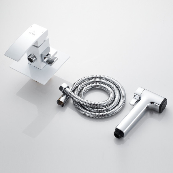 Гигиенический душ со смесителем Rose R1505F-2, белый/хром. Фото 3