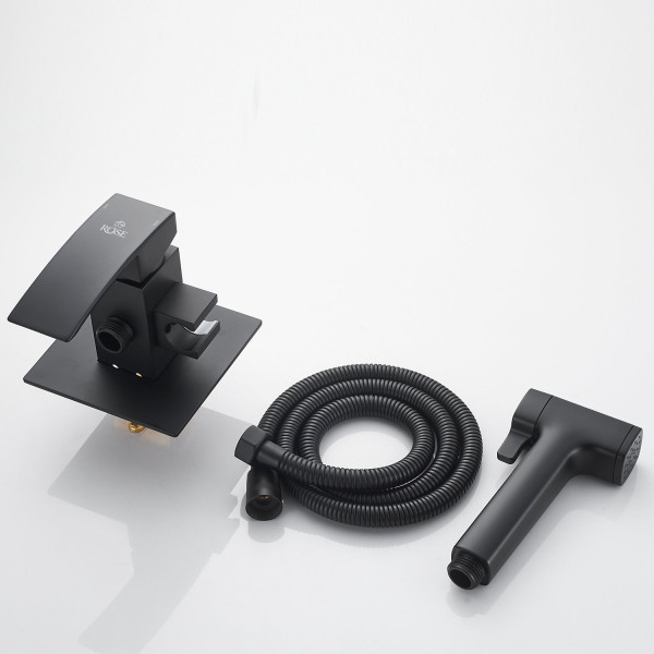 Гигиенический душ со смесителем Rose R1505H-2, черный. Фото 3