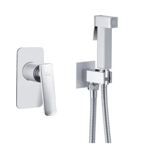 Гигиенический душ со смесителем Rose R1605F, белый/хром. Фото 1