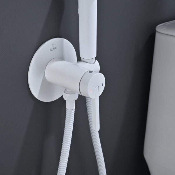 Гигиенический душ со смесителем Rose R235C, белый. Фото 4