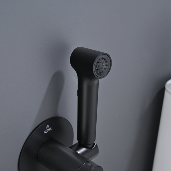 Гигиенический душ со смесителем Rose R235H, черный. Фото 3