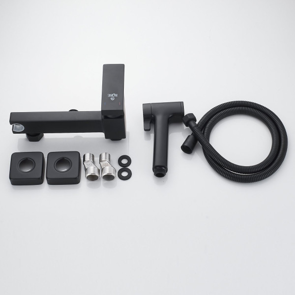 Гигиенический душ со смесителем Rose R2805H-1, черный. Фото 3