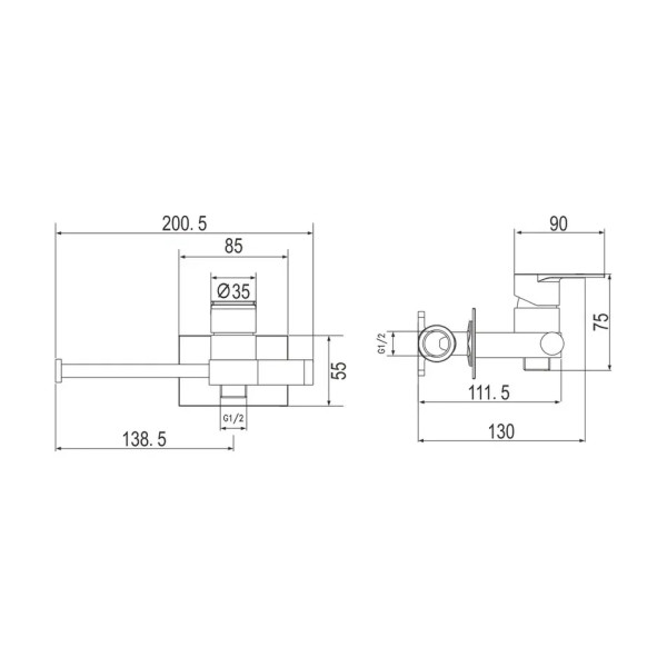 Гигиенический душ со смесителем Rose R307, хром. Фото 2