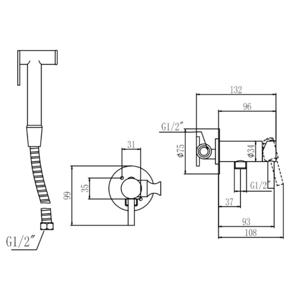 Гигиенический душ со смесителем Savol S-FXQ003W, белый. Фото 2
