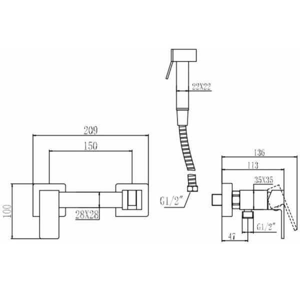 Гигиенический душ со смесителем Savol S-FXQ005C, бронза. Фото 2