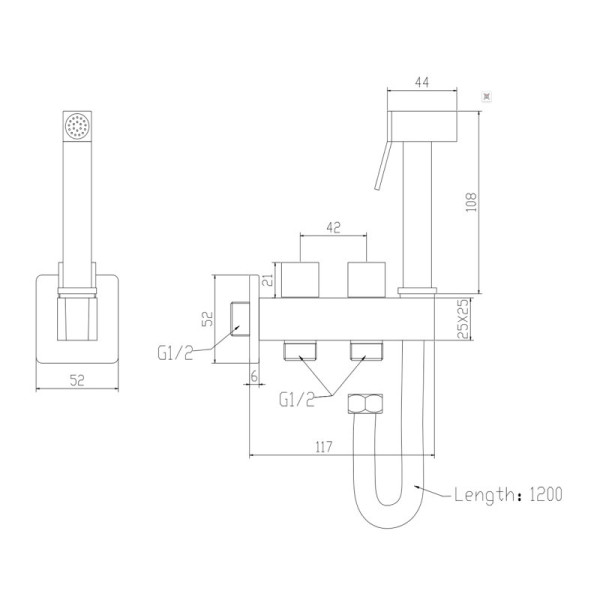 Гигиенический душ со смесителем Savol S-FXQ011H, черный. Фото 2